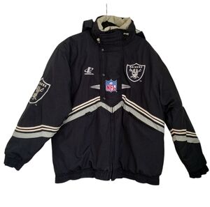 Vintage 90s Oakland Raiders Logo Athletic Pro Line Jacket Size Large Bomber Logo